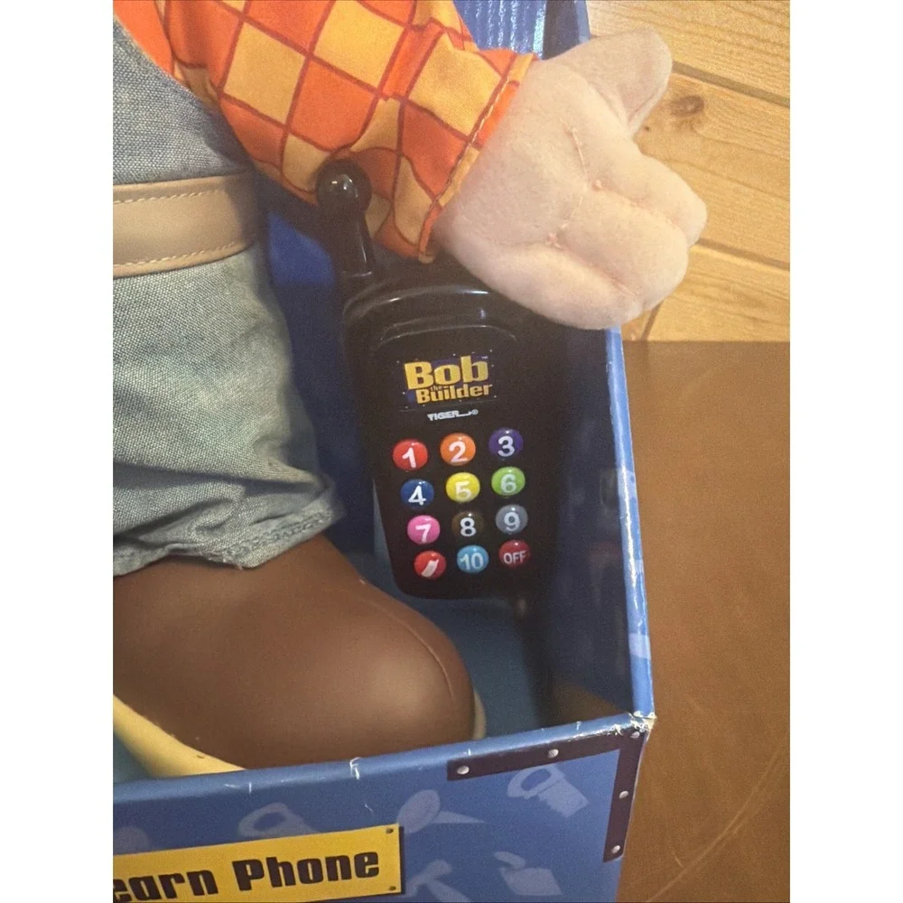 Rare Bob the Builder Talking Action Figure Toy CALL AND LEARN CELL PHONE PLUSH